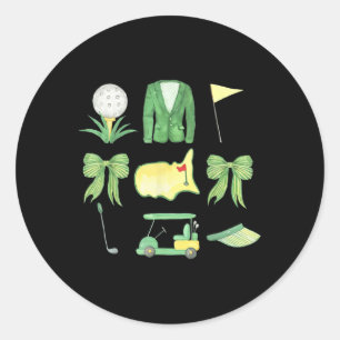 Sticker Rond Coquette Bow Masters Tournoi de golf Graphisme pou