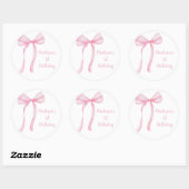 Sticker Rond Coquette Bow rose Premier anniversaire (Feuille)