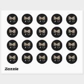 Sticker Rond Coquette Bow Stethoscope Léopard Infirmière inscri (Feuille)