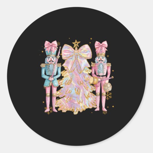 Sticker Rond Coquette Christmas Tree Nk Nutcrackers Women Kids (Devant)