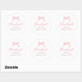 Sticker Rond Coquette de la botte rose moderne Graduate Graduat (Feuille)