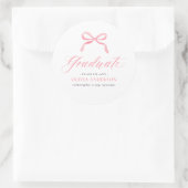 Sticker Rond Coquette de la botte rose moderne Graduate Graduat (Sac)