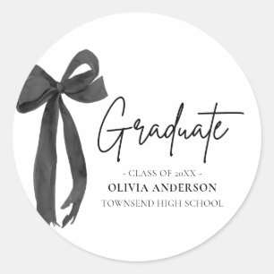 Sticker Rond Coquette de la botte rose moderne Graduate Graduat