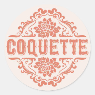 Sticker Rond Coquette esthétique fille rose pastel