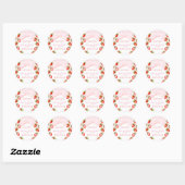 Sticker Rond Coquette fraise premier anniversaire (Feuille)