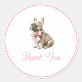 Sticker Rond Coquette Frenchie Merci (Devant)