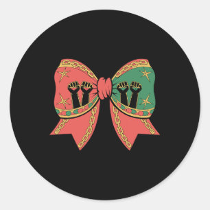 Sticker Rond Coquette Mois de l'histoire des Noirs Bow afro-amé
