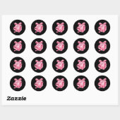 Sticker Rond Coquette Nk Dice Bow Hearts 6 7 Preppy Valentine Y (Feuille)