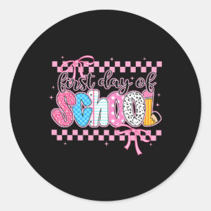 Sticker Rond Coquette Premier Jour D'école Prépa Ck À L'école F
