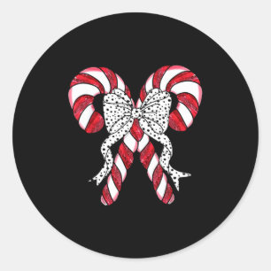 Sticker Rond Coquette Rétro Noeud Papillon Canne à Sucre Saison
