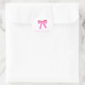 Sticker Rond Coquette rose Bow mignon cadeau d'anniversaire per (Sac)
