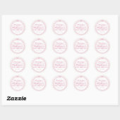 Sticker Rond Coquette Rose Bow Pastel rayé Anniversaire Favoris (Feuille)