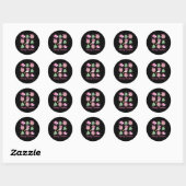 Sticker Rond Coquette rose de Noël Bow Xmas Tree (Feuille)