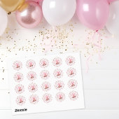 Sticker Rond Coquette rose mignonne Bottes et bow