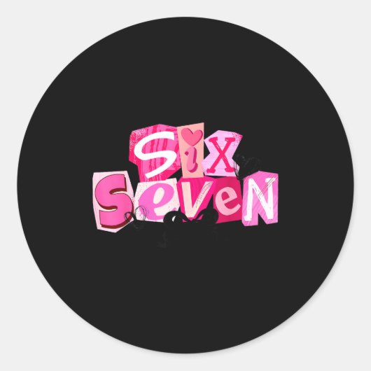 Sticker Rond Coquette Six Seven Valentine Funny Saying 67 Meme  (Devant)