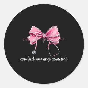 Sticker Rond Coquette stéthoscope Cna Stant Certifié