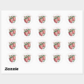 Sticker Rond Coquette Strawberry Baby Shower  (Feuille)