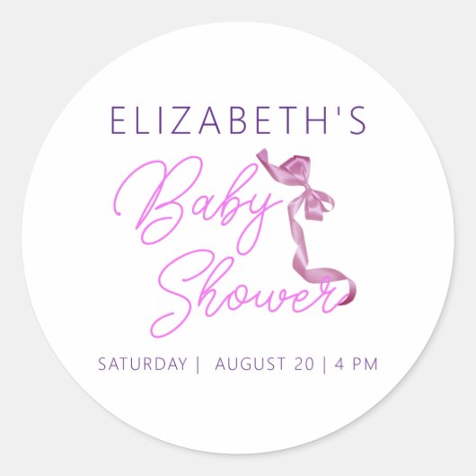 Sticker Rond Coquette sucrée Cravate de cou pourpre Élégant Bab (Devant)