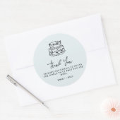 Sticker Rond Coquette Wedding Cake Blue Wedding Favor (Enveloppe)