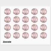 Sticker Rond Coquillage rose gris Coquillage Favoriser Merci St (Feuille)