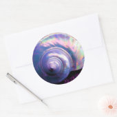 Sticker Rond Coquillage tropical opal mère perle look violet (Enveloppe)