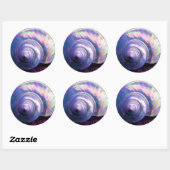Sticker Rond Coquillage tropical opal mère perle look violet (Feuille)