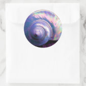 Sticker Rond Coquillage tropical opal mère perle look violet (Sac)