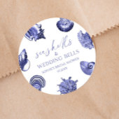Sticker Rond Coquillages & Cloches de Mariage Élégante Douche d
