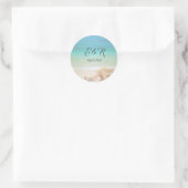 Sticker Rond Coquillages De Mariage De Plage (Sac)