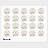 Sticker Rond Coquillages de plage Mariage floral (Feuille)