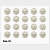 Sticker Rond Coquillages en argent chatoyant Enregistrer la dat (Feuille)