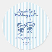 Sticker Rond Coquillages et cloches de mariage Enterrement de v (Devant)