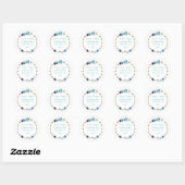 Sticker Rond Coquillages et perles turquoises et bleus Adresse  (Feuille)