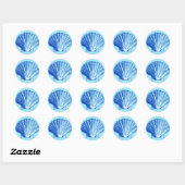 Sticker Rond Coquille de la mer bleue de Bimini (Feuille)