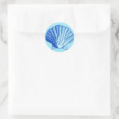 Sticker Rond Coquille de la mer bleue de Bimini (Sac)
