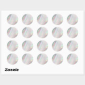 Sticker Rond coquille iridescente simulée (Feuille)