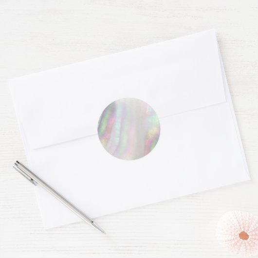 Sticker Rond coquille iridescente simulée (Enveloppe)