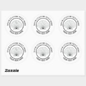 Sticker Rond Coquille Saint Jacques Logo personnalisé 3" Classi (Feuille)