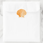 Sticker Rond Coquille tropicale de la mer d'Orange Protea (Sac)