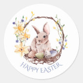 Sticker Rond Coquilles de paniers d'oeufs de Pâques Daffodiles  (Devant)