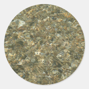 Sticker Rond Coquilles sous l'eau ondoyante