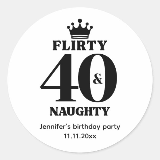 Sticker Rond coquin 40 et polisson (Devant)