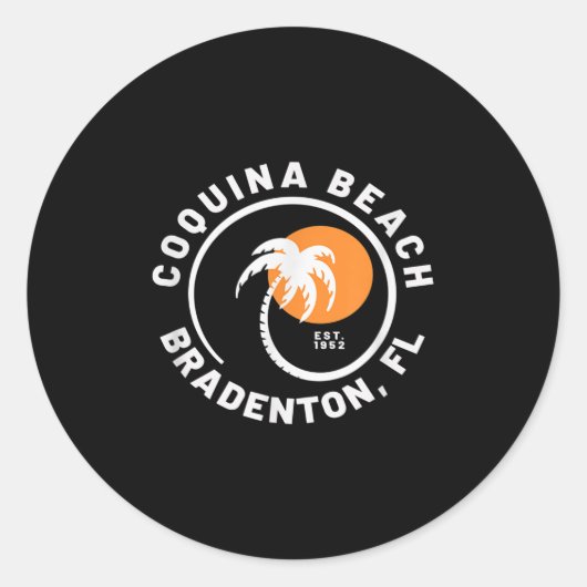 Sticker Rond Coquina Beach Bradenton Fl (Devant)