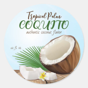 Sticker Rond Coquito Coco Tropical