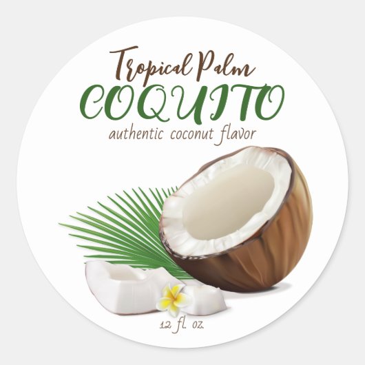 Sticker Rond Coquito Coco Tropical (Devant)