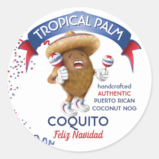 Sticker Rond Coquito Coconut Maracas (Devant)