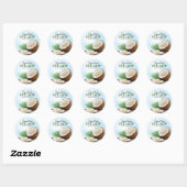 Sticker Rond Coquito Coconut Tropical (Feuille)