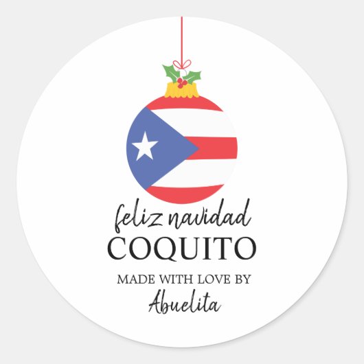 Sticker Rond Coquito de noix de coco tropical Boisson de Noël (Devant)
