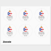 Sticker Rond Coquito de noix de coco tropical Boisson de Noël (Feuille)