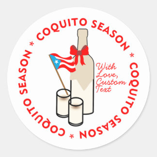 Sticker Rond Coquito Season Bottle Label Small Personalize Text